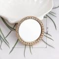 Alloy Makeup Mirror Good Quality 4.1cm Mini Makeup Mirror Studded Makeup Mirror for Home Outdoors Travel. 