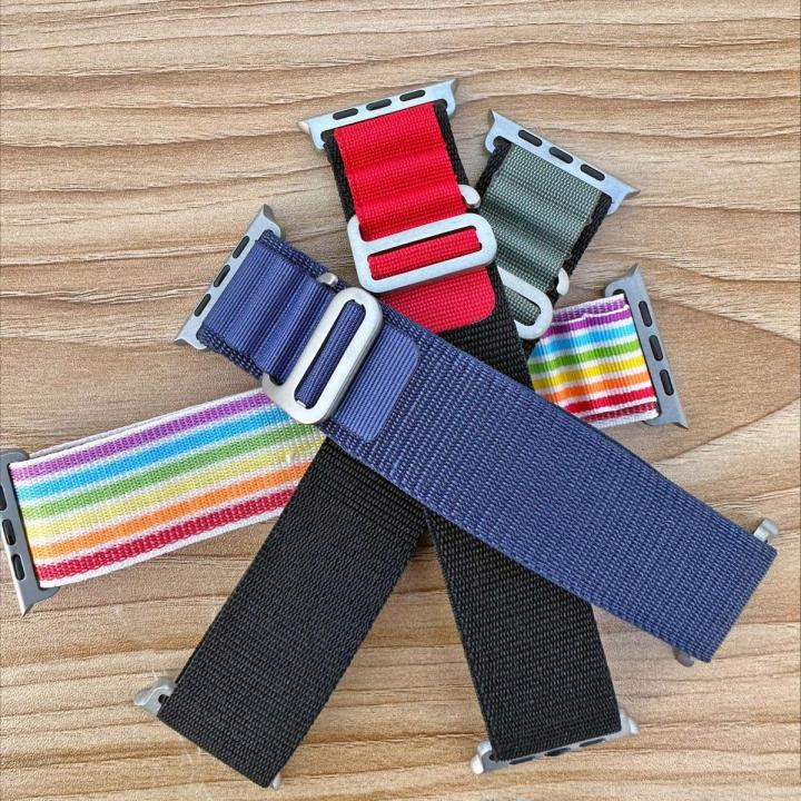 Apple Watch Strap Belt-Nylon Strip Loop Replacement Band for Apple Watch  Strap 42mm/44mm/45mm/49mm bracelet watch strap series 8/7/5/6/3se  Multicolor