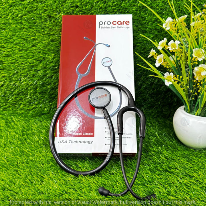 Procare%20_Classic%20Stainless%20Steel%20Stethoscope%20-Black%20-%20Image%202