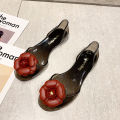 Thailand Internet celebrity jelly shoes women's summer transparent plastic flower sandals fish mouth flat hollow single shoes Lazada. 