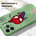 Hontinga for iPhone 11 Case Cute Marvel Avengers Cartoon Spiderman Spider Man Phone Case Square Edge Silicone Cases Full Lens Cover Shockproof Protection Case. 