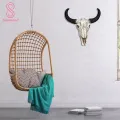 Resin Fake Cow Skull Horn Wall Hanging Ornament Crafts Bar Restaurant Decoration. 