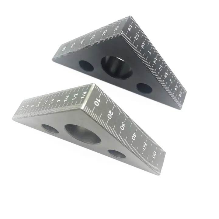 45 Degree Aluminum Alloy Angle Ruler Inch Metric Triangle Ruler ...