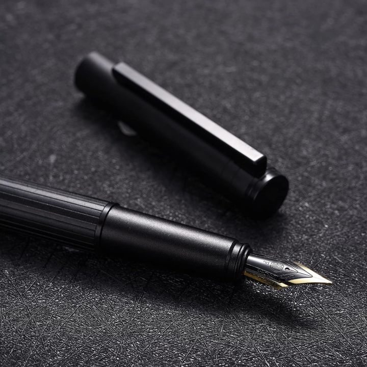 Hongdian%20H1%20Black%20Aluminum%20Fountain%20Pen%20Extra%20Fine%20Nib,%20Smooth%20Writing%20Instrument%20with%20Converter%20and%20Pen%20Case%20Set%20-%20Image%203