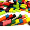 HarnezZ 50 pcs Wooden Dominos Blocks Set, Kids Game Educational Play Toy, Domino Racing Toy Game. 