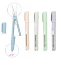 2-in-1 Mini Folding Scissors Pen Paper Cutter Portable Utility Stationary Tools for Paper Work Daily Student School Anti-cutter. 