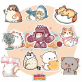 10 pieces of cute cat stickers for notebooks , laptop etc. 