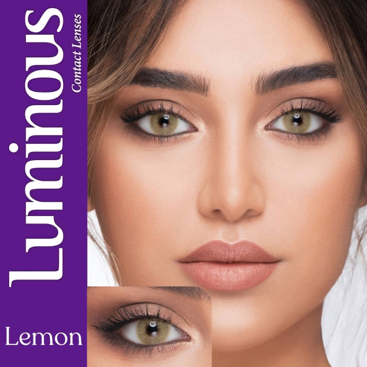 New Luminous Lemon Color Contact Lens With Regular Kit Box For Men & Women. 1 Pair Luminous Color Contact Lens For Eye Makeup and Cosmetics. Luminous Color Contact Lens. #luminouslemon