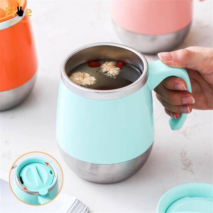 500ml Stainless Steel Coffee Mug With Lid Double Wall Anti-Scald Coffee Tumbler Milk Cup Water Mugs Heat-Resistant Drinkware