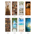 Migeet 3D Door Mural Door Sticker Removable Self Adhesive Wall Decal Removable Vinyl Door Art Decor for Home Decorations. 