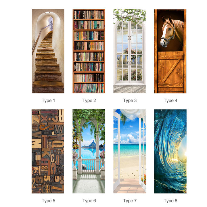 Migeet%203D%20Door%20Mural%20Door%20Sticker%20Removable%20Self%20Adhesive%20Wall%20Decal%20Removable%20Vinyl%20Door%20Art%20Decor%20for%20Home%20Decorations%20-%20Image%208