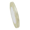 (25 yards/lot) Cream White Gold Edge Ribbon high quality satin ribbons gift packaging ribbons.