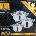 Kaisa Villa Stainless Steel Induction bottom 6pcs Cookware Set luxury. 