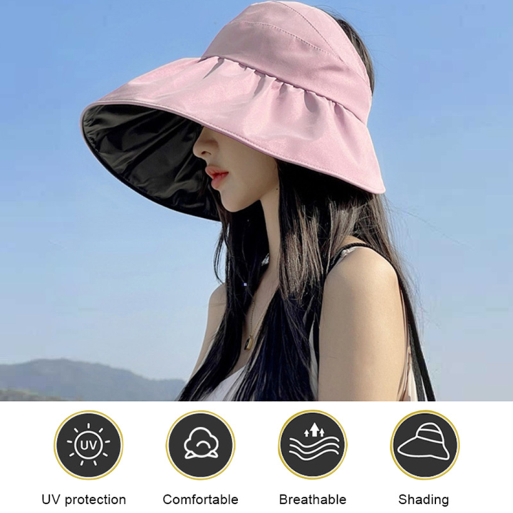 Summer%20Double-layer%20Fisherman%20Hat%20Women's%20Empty%20Top%20Sun%20Hat%20Outdoor%20UV%20Protection%20Foldable%20Sunshade%20Hat%20Sunscreen%20Sun%20Hat%20-%20Image%202