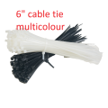 100 Pieces 6 Inch (4x150mm) Electric Cable Tie White / Black Self Locking Nylon Cable Wire / Zip Ties combo pack. 