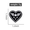 Pixel-Style Delta Rune Symbol Enamel Pin Game Black Love Heart Brooch Role Pin Lapel Backpack Badge For Playing Game Player. 