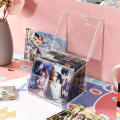Acrylic Storage Box Card Organizer Kpop Photocard Box Flip Box Transparent Storage Box.