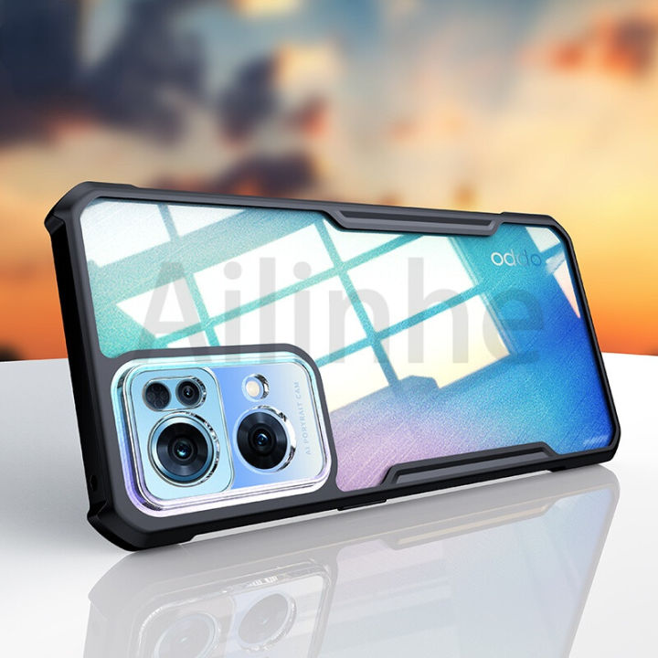 For Oppo Reno 7 Pro 5G Xunddu Shockproof TPU Bumper Clear Acrylic Mobile Phone Case Back Cover