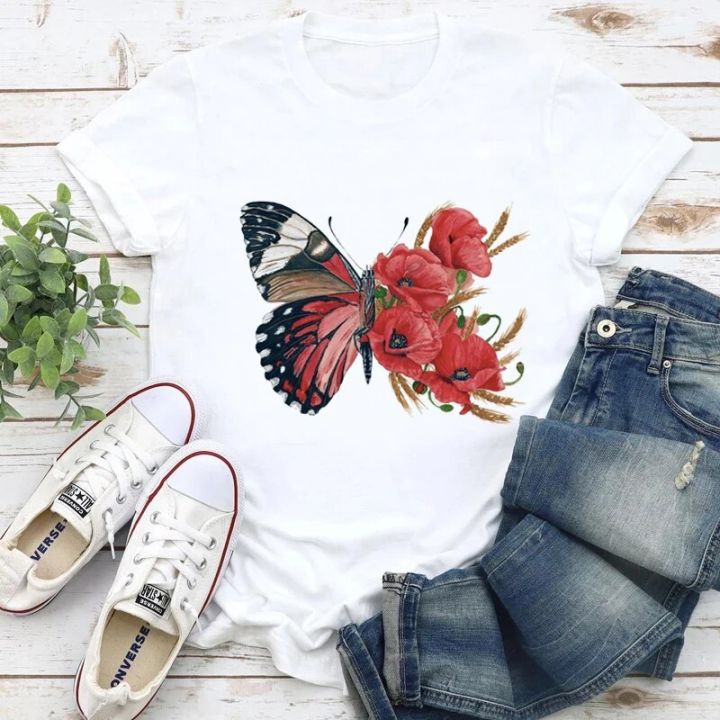T-shirts%20Women%202022%20Floral%20Butterfly%20Cute%20Vintage%20Summer%20Clothing%2090s%20Tshirt%20Top%20Lady%20Print%20Clothes%20Stylish%202021%20Tee%20T-Shirt%20-%20Image%205