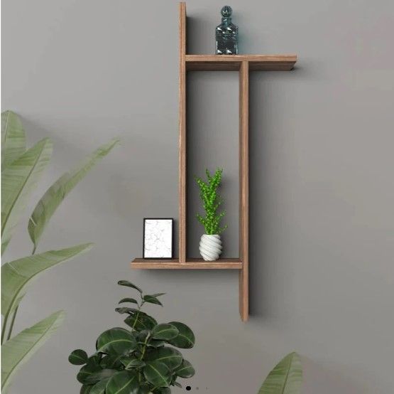 Premium Rectangular Shaped Wall Shelves, Decorative Display Shelf for Bathroom, Kitchen, Bedroom, Living Room, Office -24/16