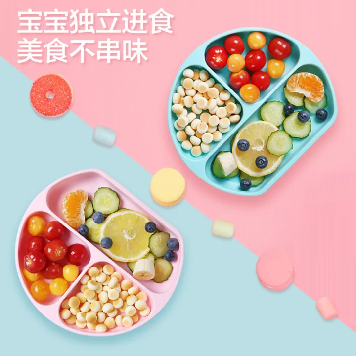 Baby%20Silicone%20Plate%20Children's%20Sucking%20Disc%20Integrated%20Solid%20Food%20Bowl%20Bib%20Spork%20Tableware%20Set%20-%20Image%204