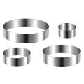 Round Cake Ring Set 4/6/8/10 Inch Biscuit Cutter Circle Cookie Cutters Cake Mold Stainless Steel Pastry Ring for Baking.
