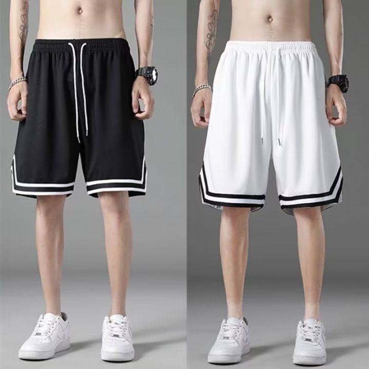 Basketball%20Shorts%20Men's%20Sports%20Loose%20Summer%20Fashion%20Brand%20Boys%20Quick-Drying%20Student%20Men's%20Ice%20Running%20Sports%20Fifth%20Pants%20-%20Image%202