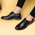 【Emotion HENG】Men's Business Formal Leather Shoes Men's Korean-Style British Casual Shoes Black Professional Lace-up Wenzhou Men's Shoes. 