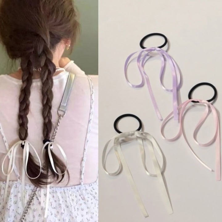 Simple%20Sweet%20Colorful%20Bowkont%20Headdress%20For%20Woman%20Girls%20Fashion%20Long%20Ribbon%20Ponytail%20Hair%20Rope%20Rubber%20Band%20Hair%20Accessories%20-%20Image%202