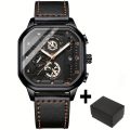 Square Watch Skeleton Quartz Watch For Men. 
