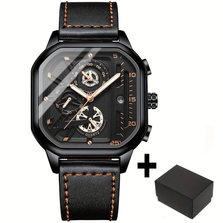 Square Watch Skeleton Quartz Watch For Men