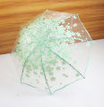 Thickening Transparent Three Fold Rain Umbrella Japanese Cherry Blossom Plastic PVC Clear Falbala Umbrellas Women parapluie. 