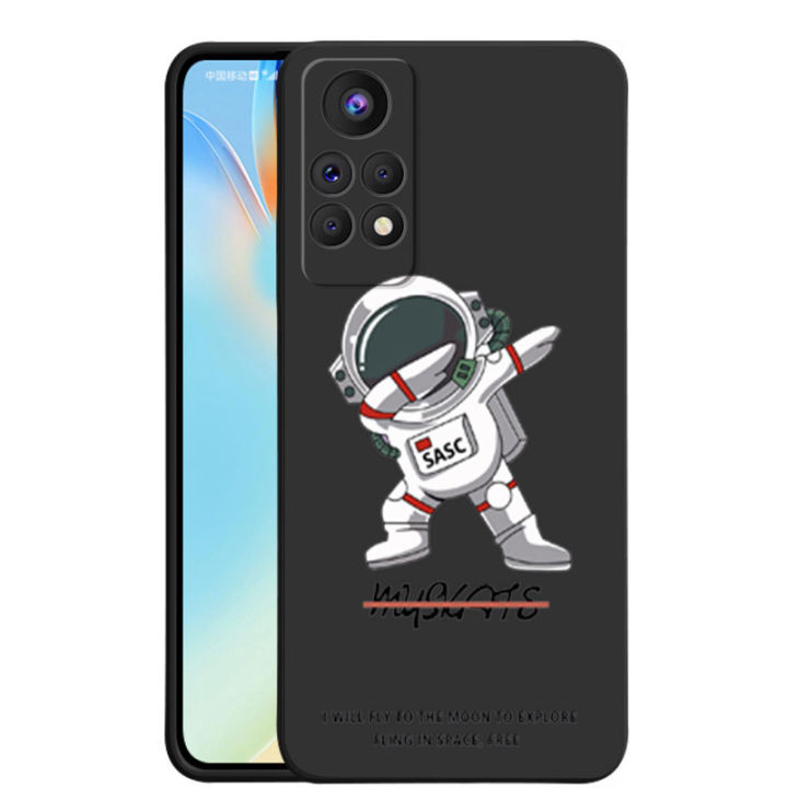 Xiaomi Redmi Note 11S 11 Pro+Plus 10 Pro 5G Redmi Note 11S 10S 10 Astronaut NASA Liquid Silicon Case All-Inclusive Lens Soft Shockproof Phone Casing with Strap