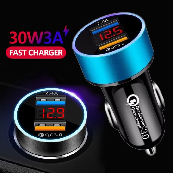 Fast Car Charger With LED Display Charger for iPhone X XR