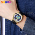 Skmei Fashion Sunstrip Simple Scale Watch Sun Moon Star Waterproof Quartz Watches For Men  Luxury Leather Man Wristwatches 2115. 