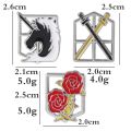 Attack On Titan Enamel Pins Wings of Liberty Freedom Scout Regiment Legion Survey Recon Corp Eren Badge Brooch Anime Jewelry.