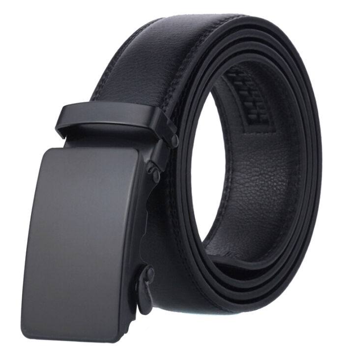 Loveshopping* Men's Automatic Buckle Belt Slip Buckle Business Casual Leather Waist Belt
