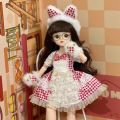 1/6 Bjd Doll Starry Blue Eyes 30CM 23 Movable Jointed Dolls Fashion Dress DIY Toy Dolls with Shoes for Children Birthday Gifts. 