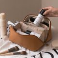 Large Travel Cosmetic Bag for Women Leather Makeup Organizer Female Toiletry Kit Bags Make Up Case Storage Pouch Luxury Lady Box.