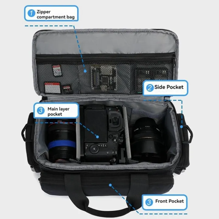 Camera%20Bag%20Shoulder%20Bag%20Water-Resistant%20Shock-Proof%20For%20Mirrorless%20Camera%20With%20Removable%20Dividers%20And%20Shoulder%20Strap%20-%20Image%202