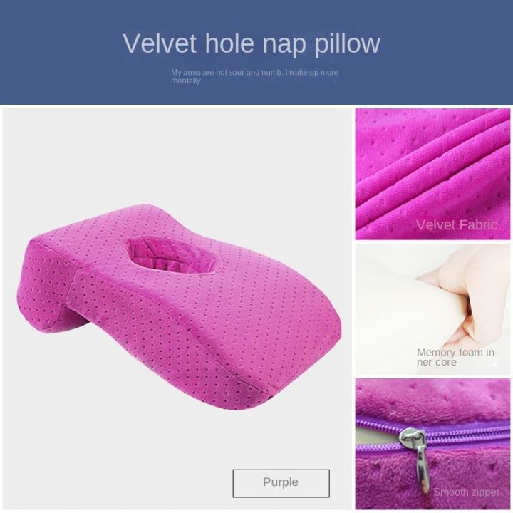 Nap%20Sleeping%20Face%20Pillow%20Foam%20Slow%20Rebound%20Desk%20with%20Hollow%20Design%20for%20Down%20Sleeper%20Back%20Support%20-%20Image%205