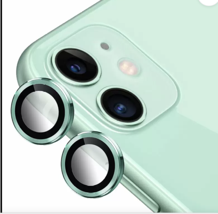 Camera Lens Protector for iPhone 11 , iPhone 12 mini Premium Tempered Glass Film Aluminum Alloy Lens Screen Cover Case Green