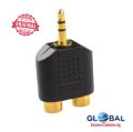 3.5 mm Male to 2 RCA Female Audio Adapter (1pcs) for Computer Speaker Earphone Headphone. 