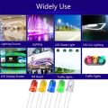 50 Ps LED Diodes Lights 5mm Light Emitting Diode LED Lamp Assorted Kit 2pin Diffused LED Electronic Kit,  Colors Red, Blue, Green, white, Yellow. 