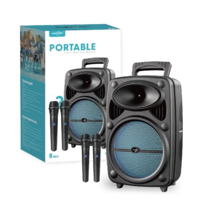 GTS%202385%20Portable%20Rechargeable%208%20inch%20Wireless%20Speaker%20With%202%20Wireless%20Microphone%20Karaoke%20-%20Image%203