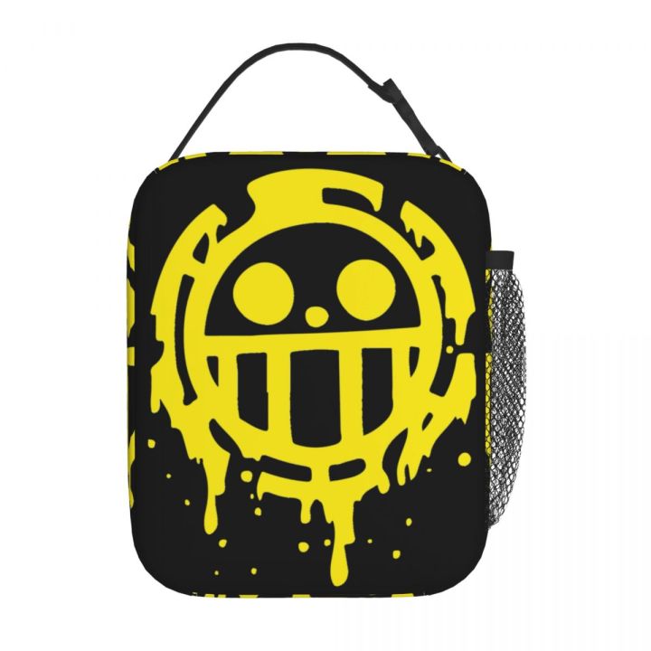 Trafalgar D Law Logo One Piece Anime Thermal Insulated Lunch Bags School Reusable Bento Box Thermal Cooler Food Box