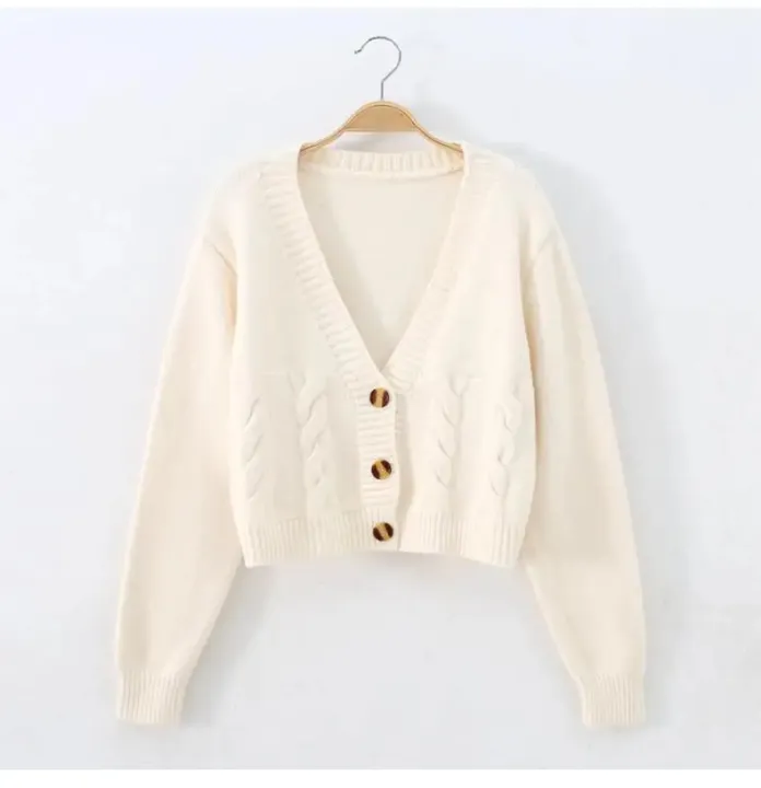 Autumn%20Winter%20Short%20High%20Waist%20Solid%20Color%20Sweater%20Women%20Single-breasted%20Knit%20Cardigan%20Small%20Sweter%20Women%20Jacket%20New%20Top%20Femme%20-%20Image%204