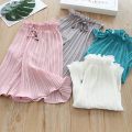 Baby Girls Waist Flare Trousers Summer Children Wide Leg Pants Kids Girl Loose Pants Toddler Pleated Ankle-length Pants. 