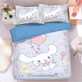 New cute Cinnamoroll four-piece set cute bed sheet quilt cover Sanrio bedding student dormitory single bed three-piece set.