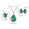 Neck Chain Elegant Rhinestone Delicate Drop Earring Finger Ring. 